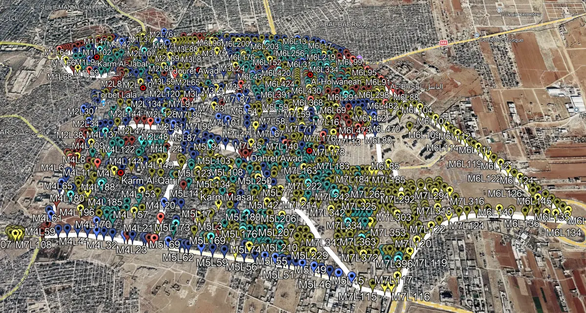 خريطة GIS من مادة دراسة إنارة المدينة